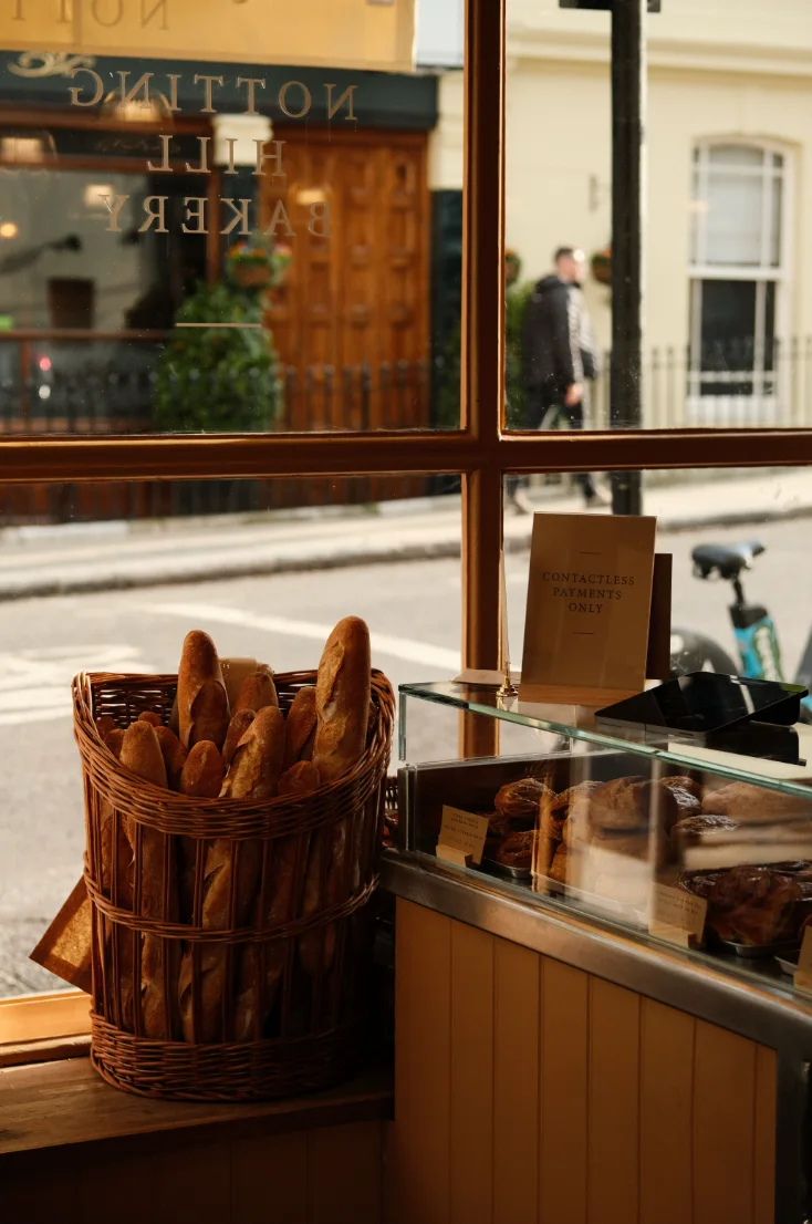 Till and fresh bread Notting Hill Bakery 