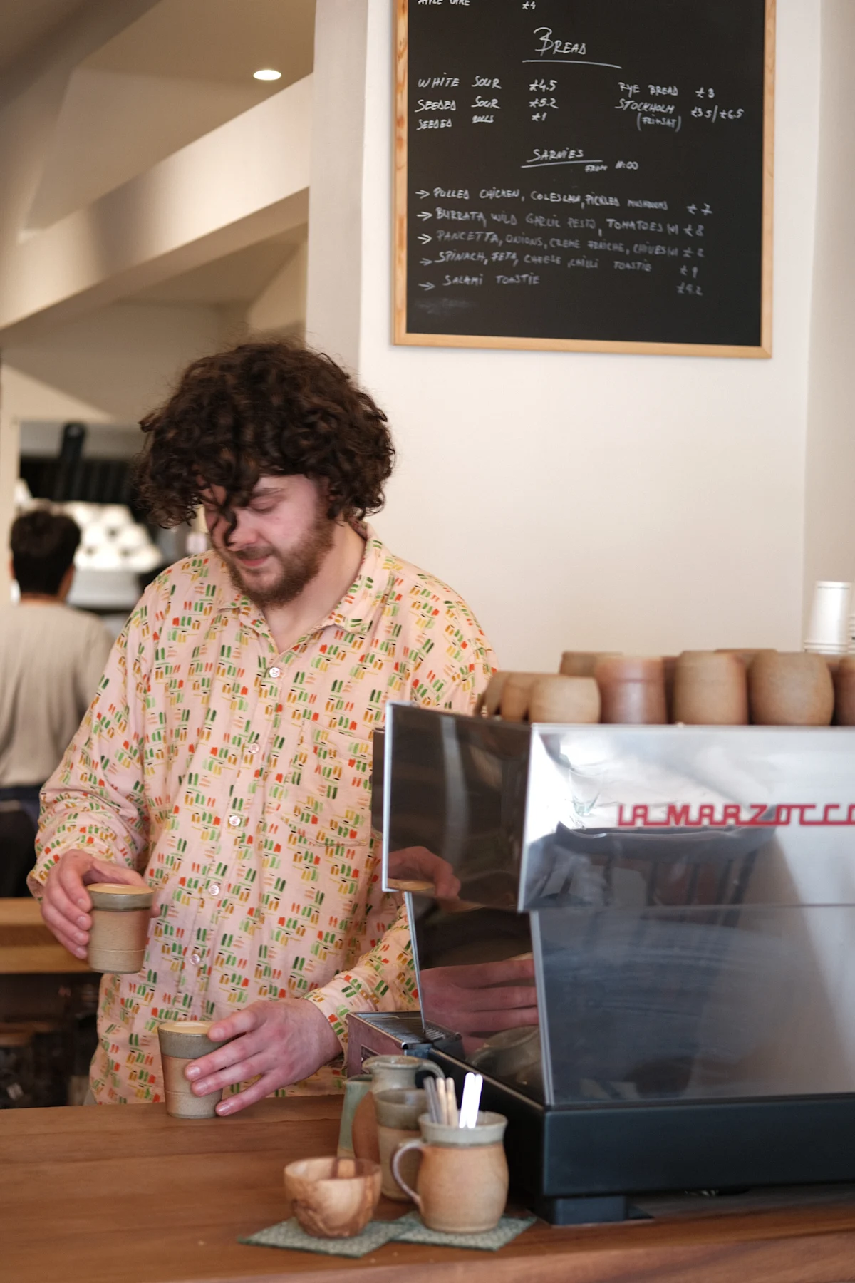 making coffee portrait 